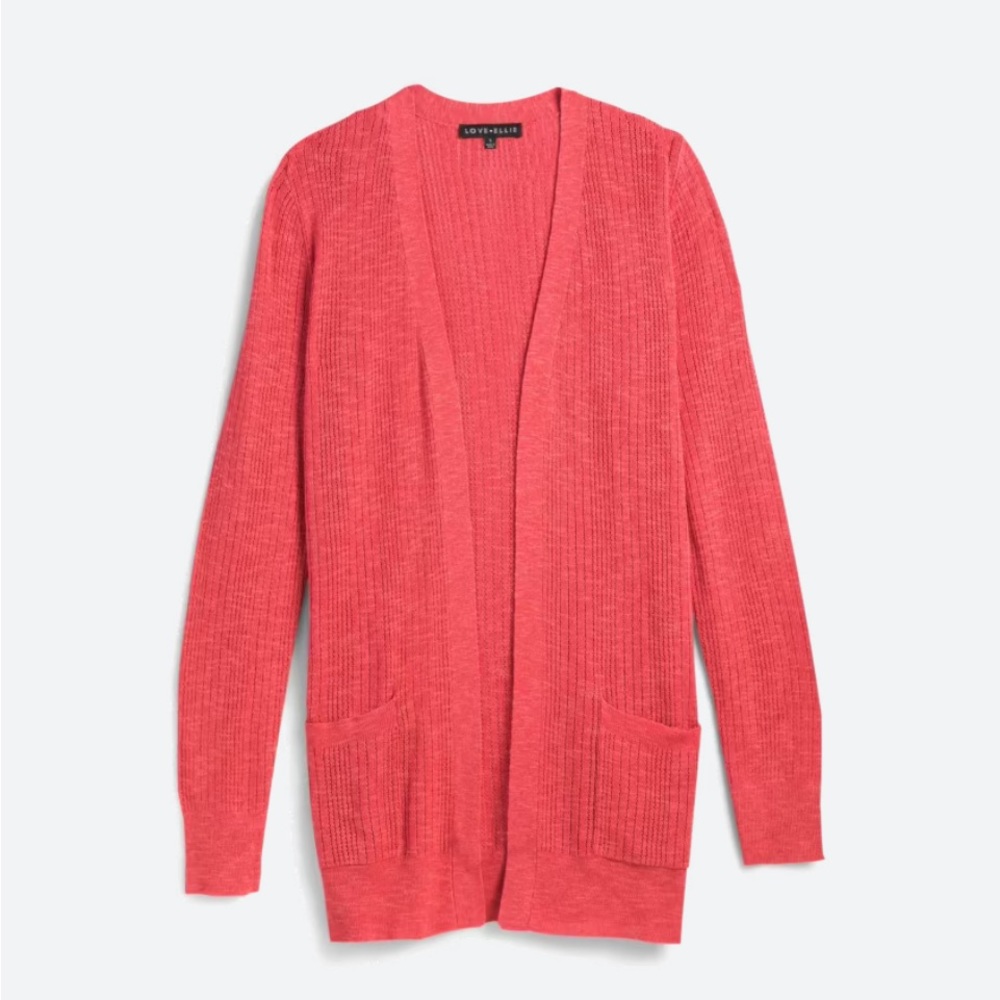 Love Ellie Coral Luna Lightweight Ribbed Cardigan Size XXL